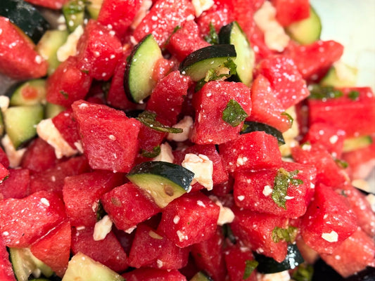 Watermelon Cucumber Salad (seasonal)