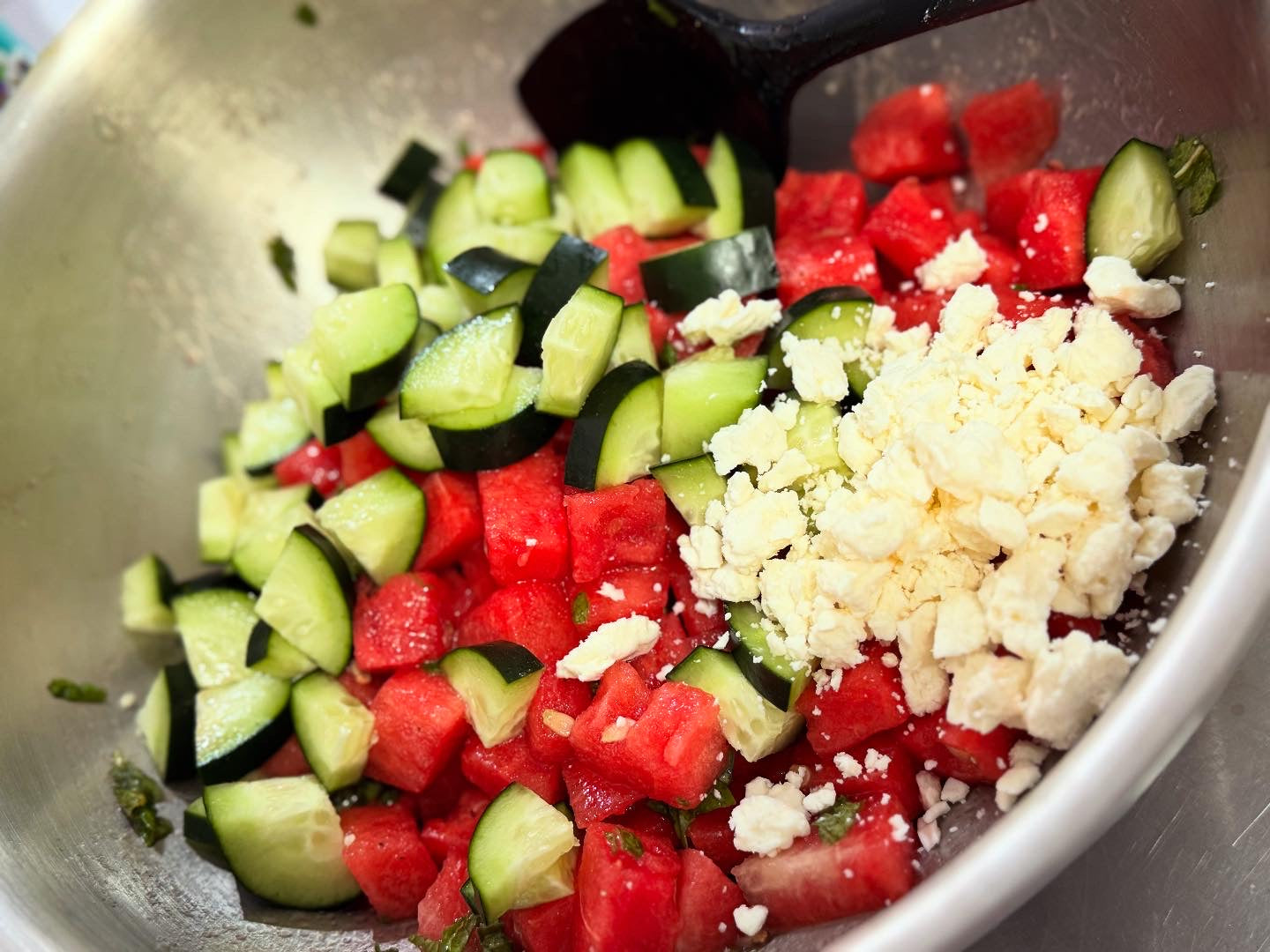 Watermelon Cucumber Salad (seasonal)